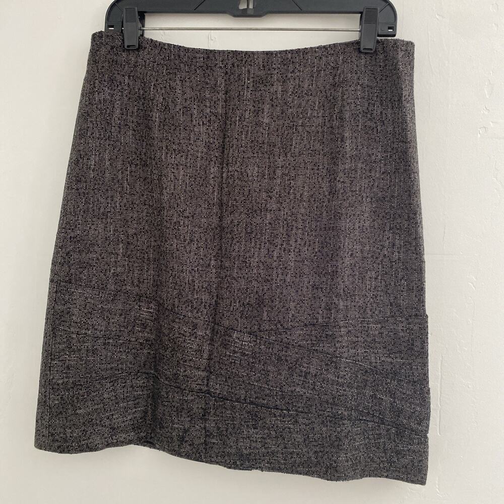 NEW NIC+ZOE Skirt 10 Straight Abstract Design Boucle Black Lined Career Office